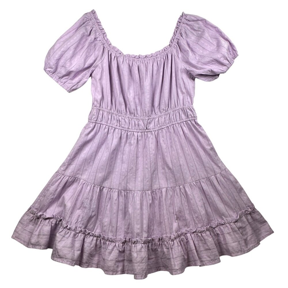 Lost + Wander Lavender Puff-Sleeve Feminine Mini Dress Size L Flowy Cottagecore - Picture 4 of 11